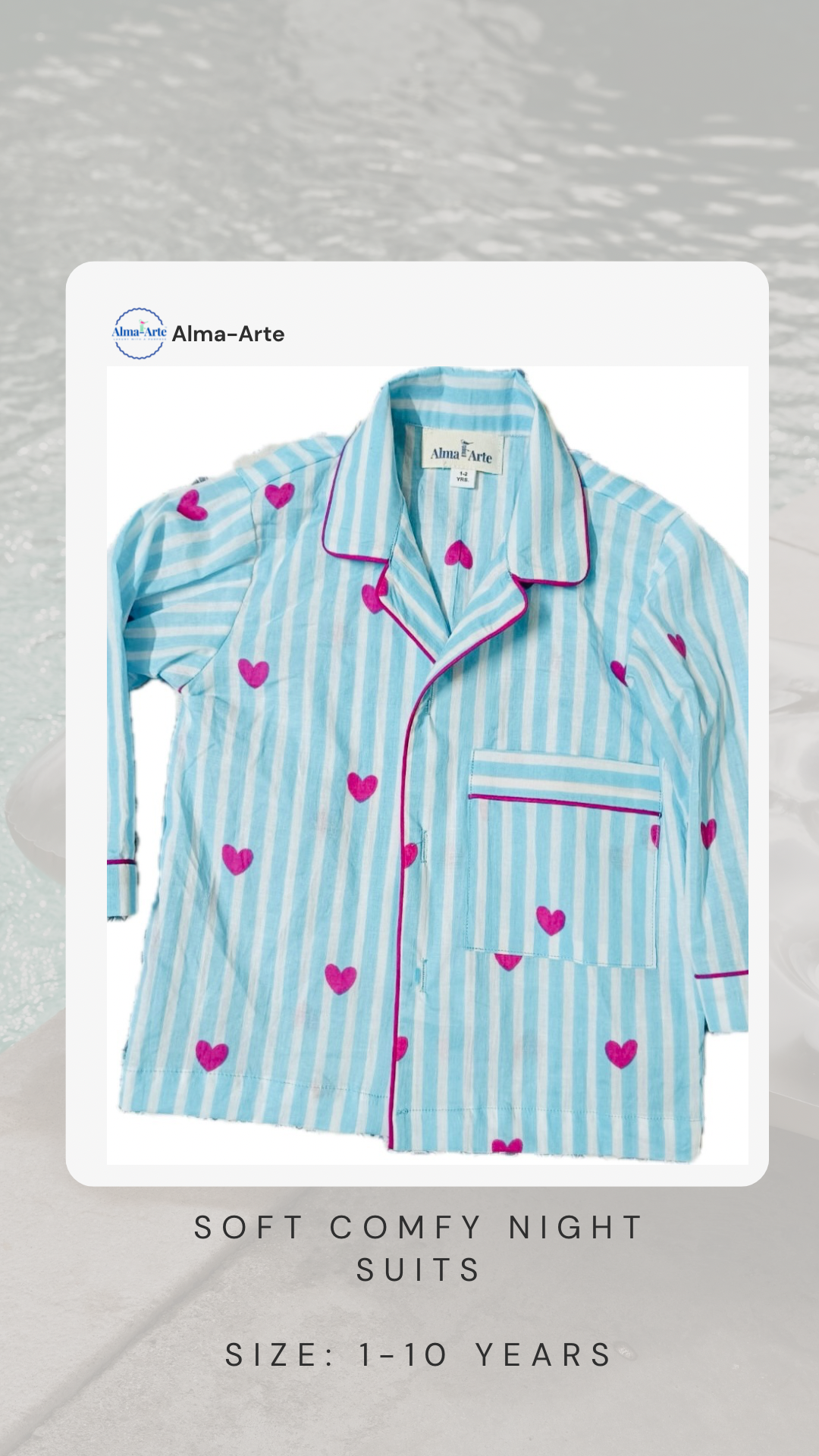 Blue Stripy Hearts
