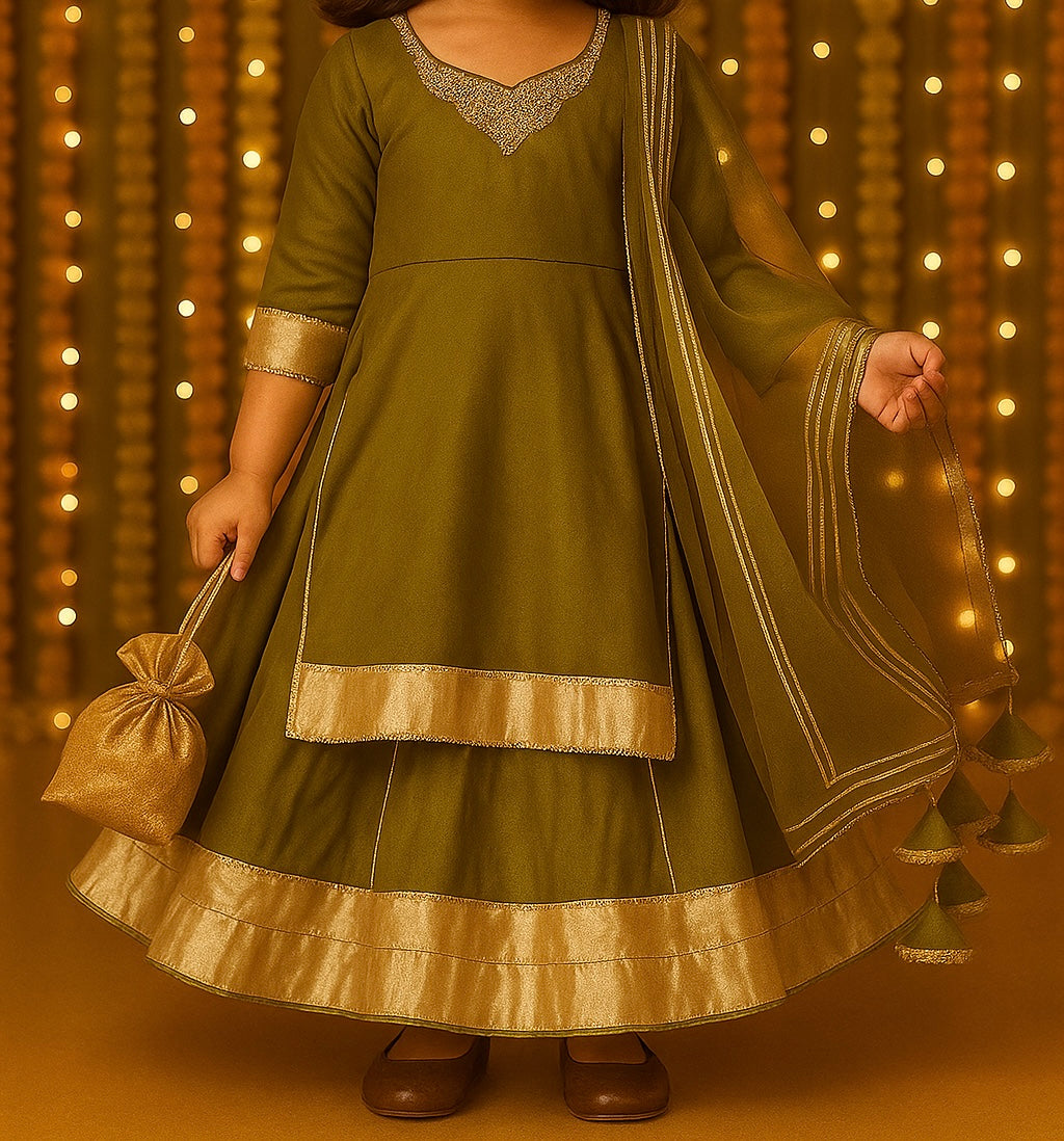 Mehandi Green Rooh Silk Lehenga