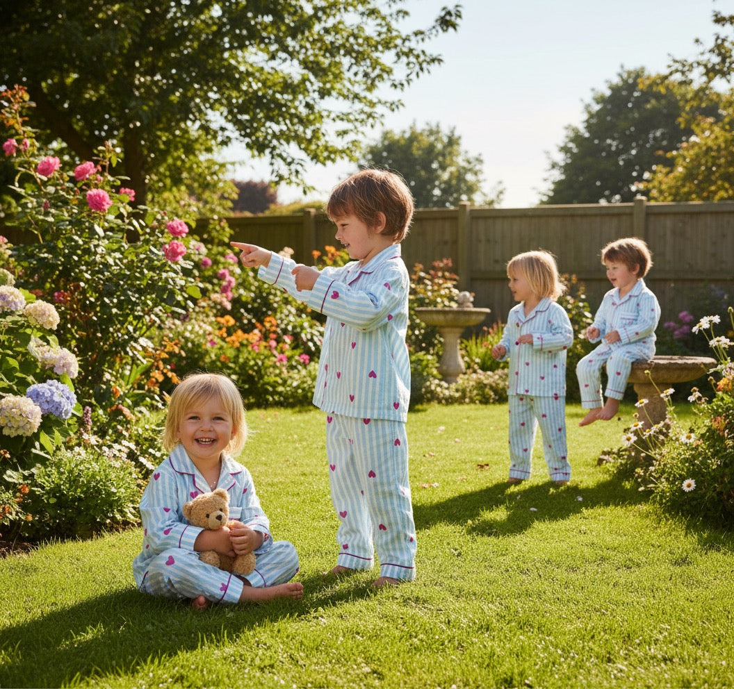 Blue Stripy Hearts Nightsuit