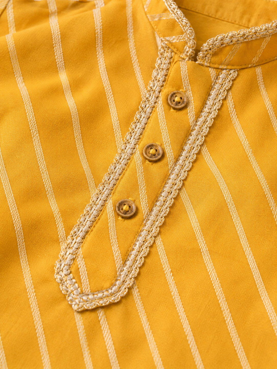 Yellow Leheriya Boys Kurta Pajama