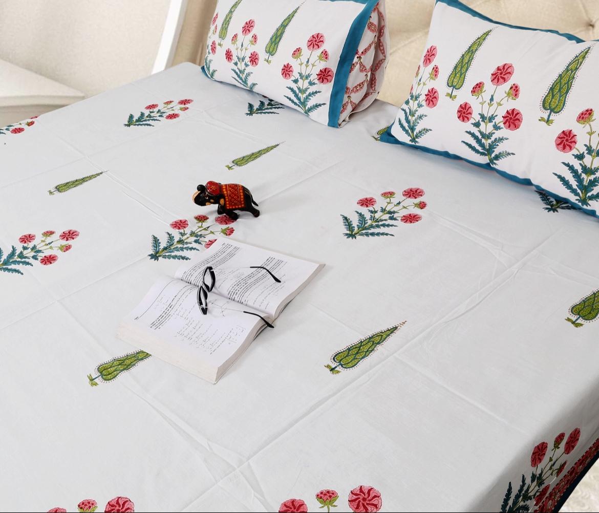 Blue green paradise bedsheet