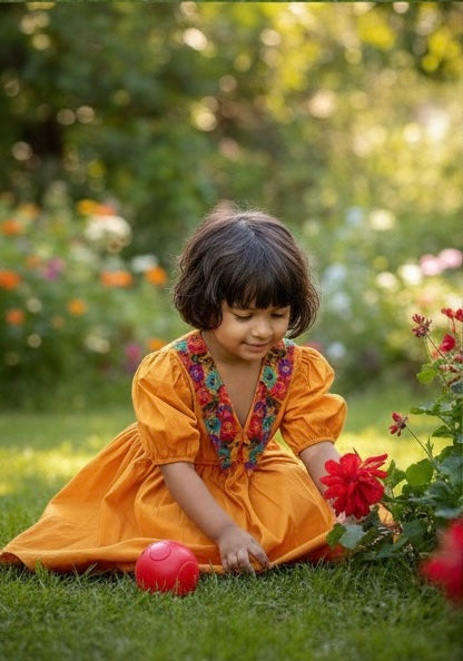 Genda Phool Cotton Dress