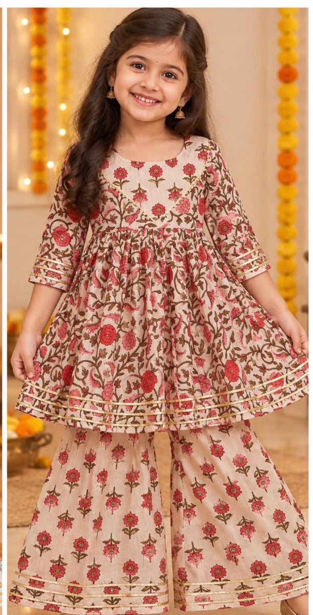 Rose Blossom Cotton Palazzo Set