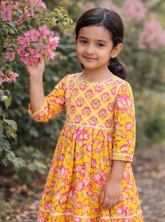 Yellow Lotus Palazzo Set