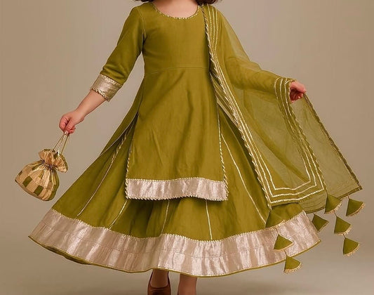 Mehandi Green Rooh Silk Lehenga