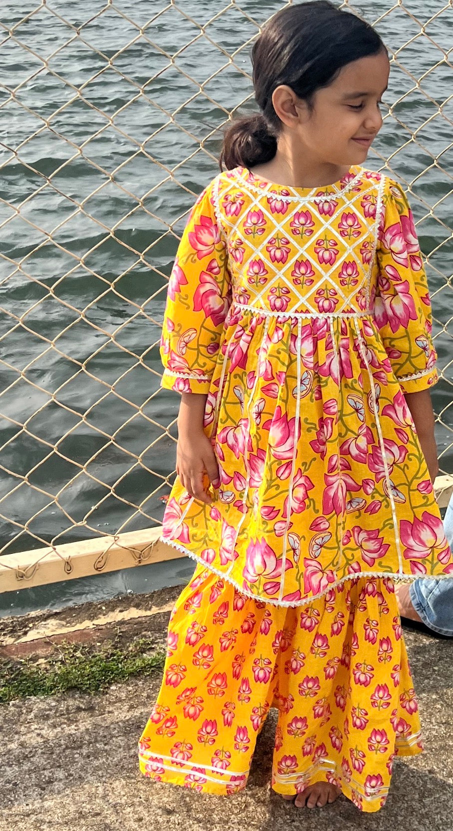 Yellow Lotus Palazzo Set
