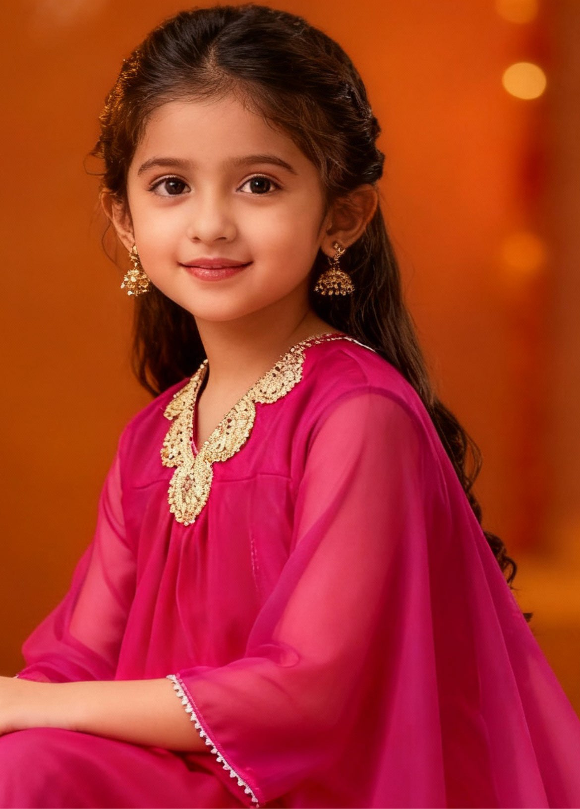 Gulabi Noor - Chiffon Plazo Set