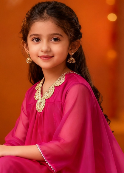 Gulabi Noor - Chiffon Plazo Set
