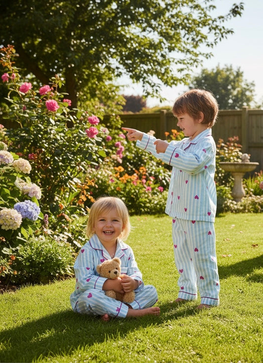 Blue Stripy Hearts Nightsuit