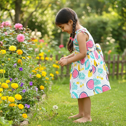 Fruity Frill Cotton Dress