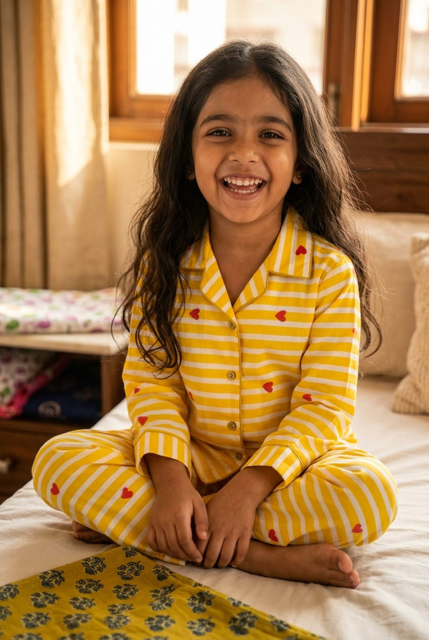 Yellow Hearts Night suit