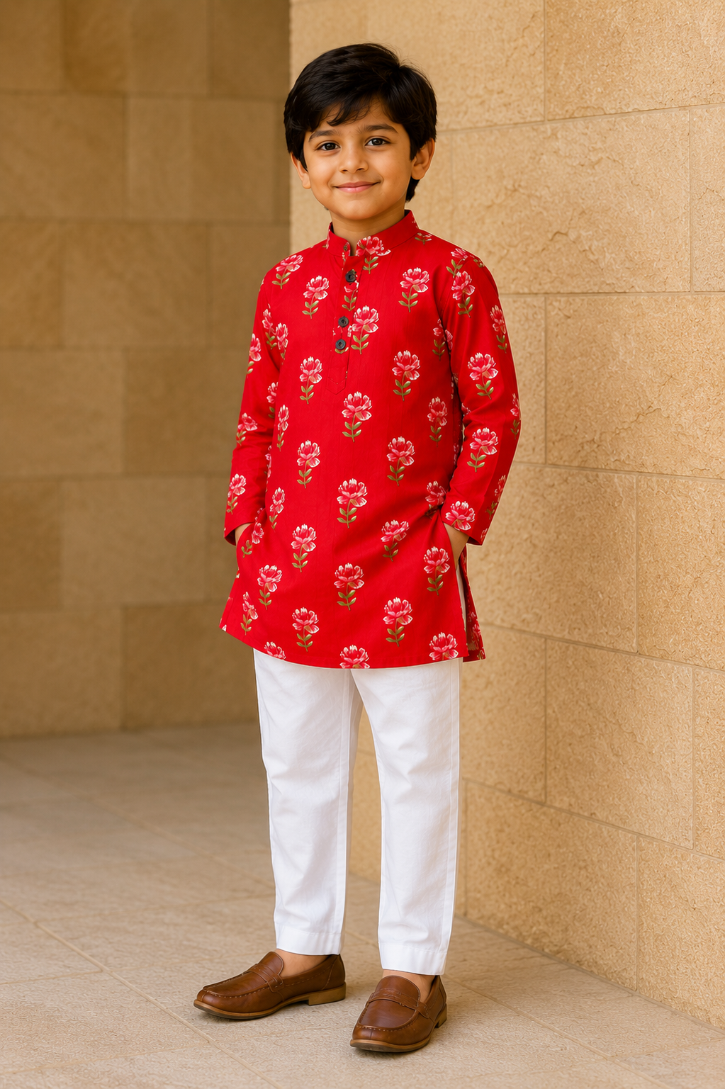 Little Maharaja Floral Kurta Pajama