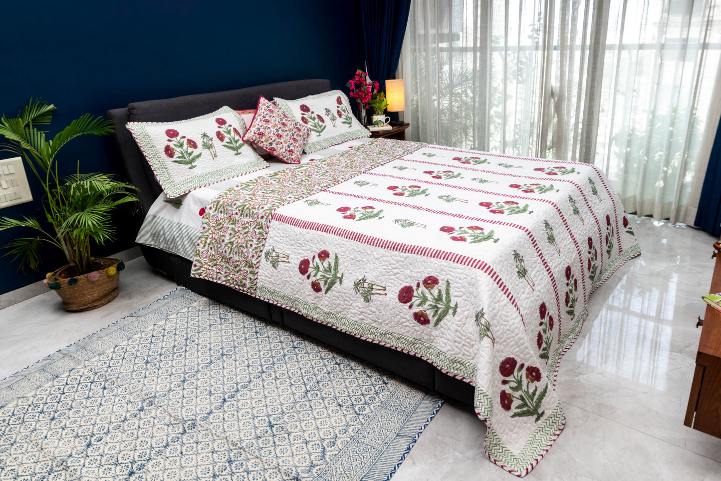 Ruby Blossom Bedcover