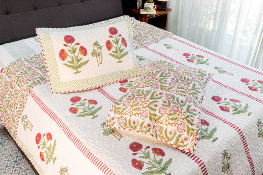 Ruby Blossom Bedcover