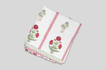 Ruby Blossom Bedcover