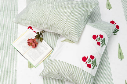 Tranquil Greens Floral Bedsheet