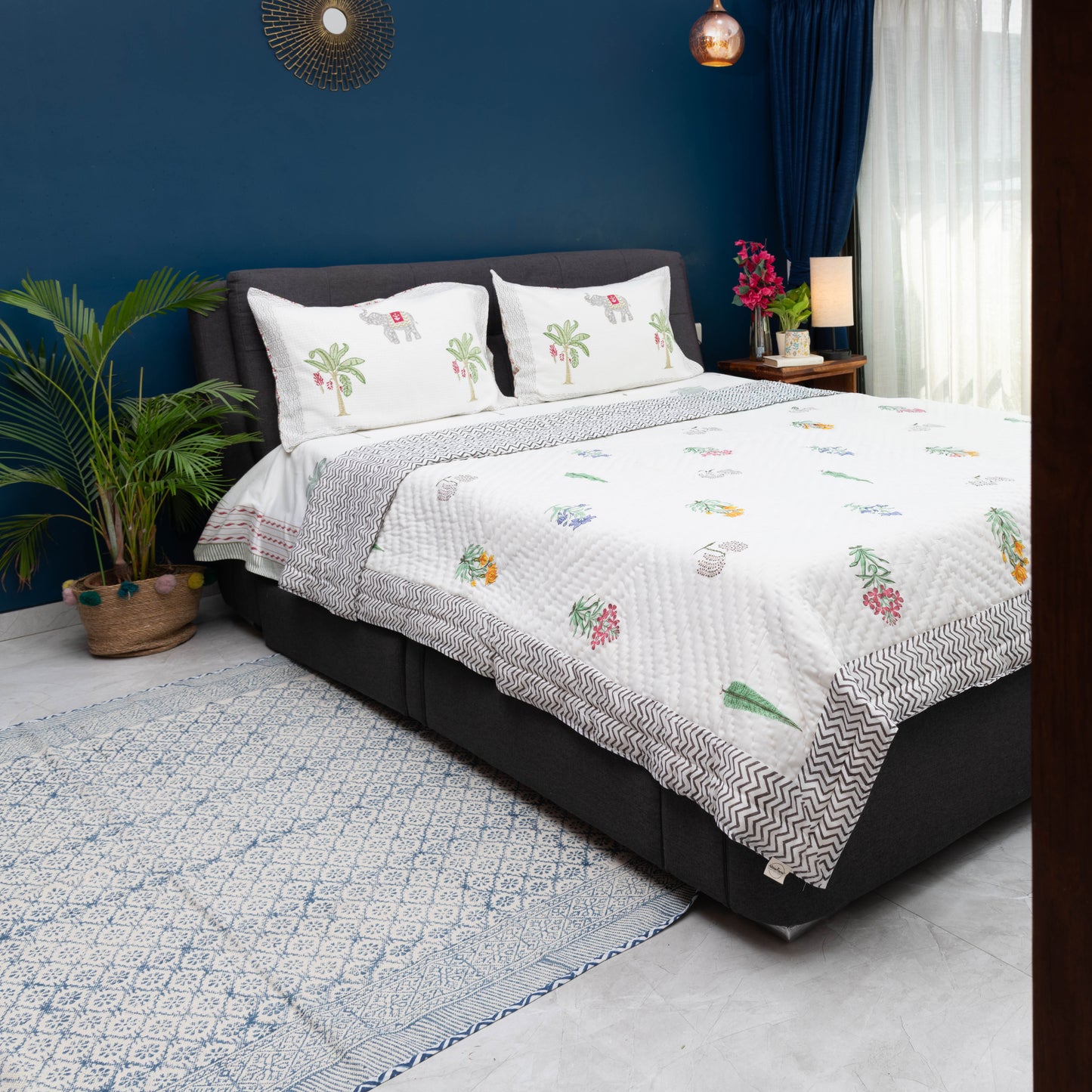 Monochrome Blossom Quilt