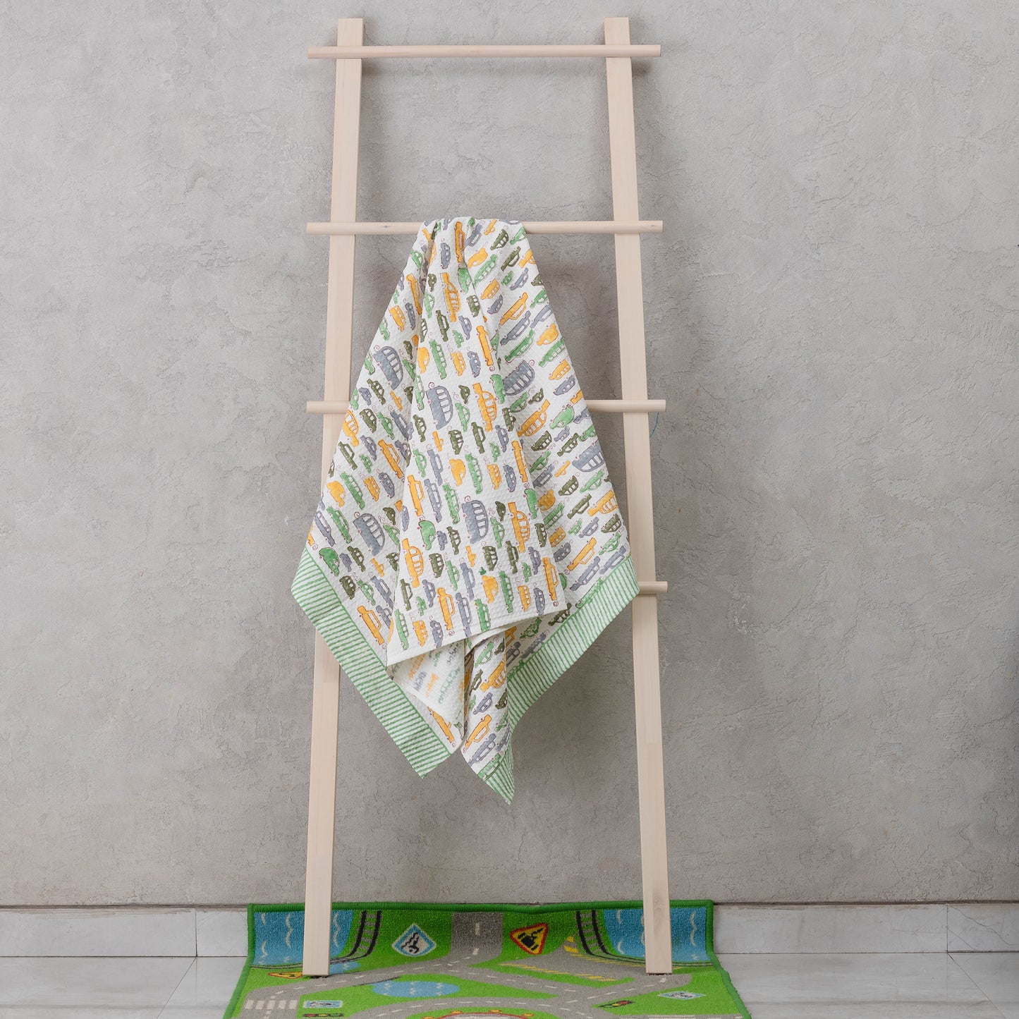 Yellow Vehicles Bath Towel