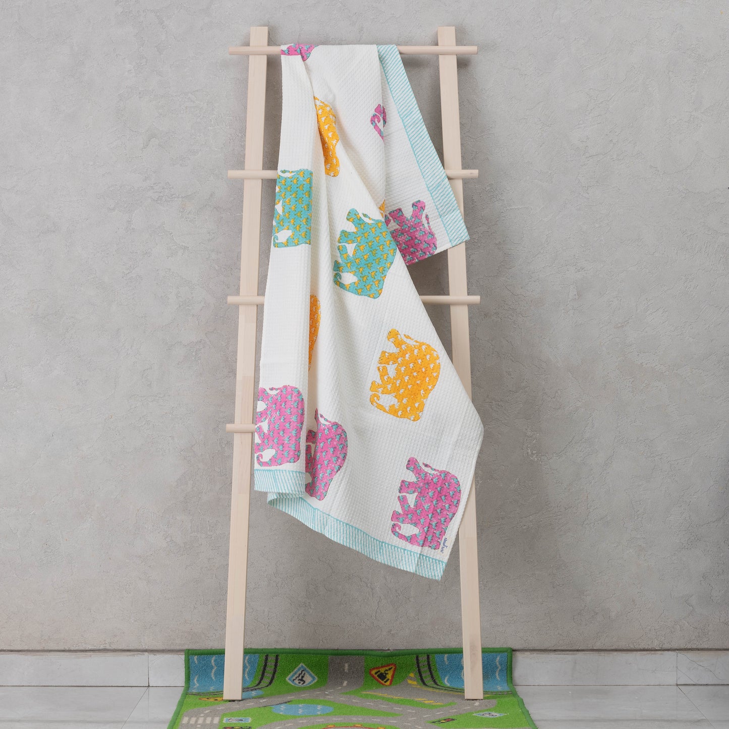 Rainbow Elephant Bath Towel