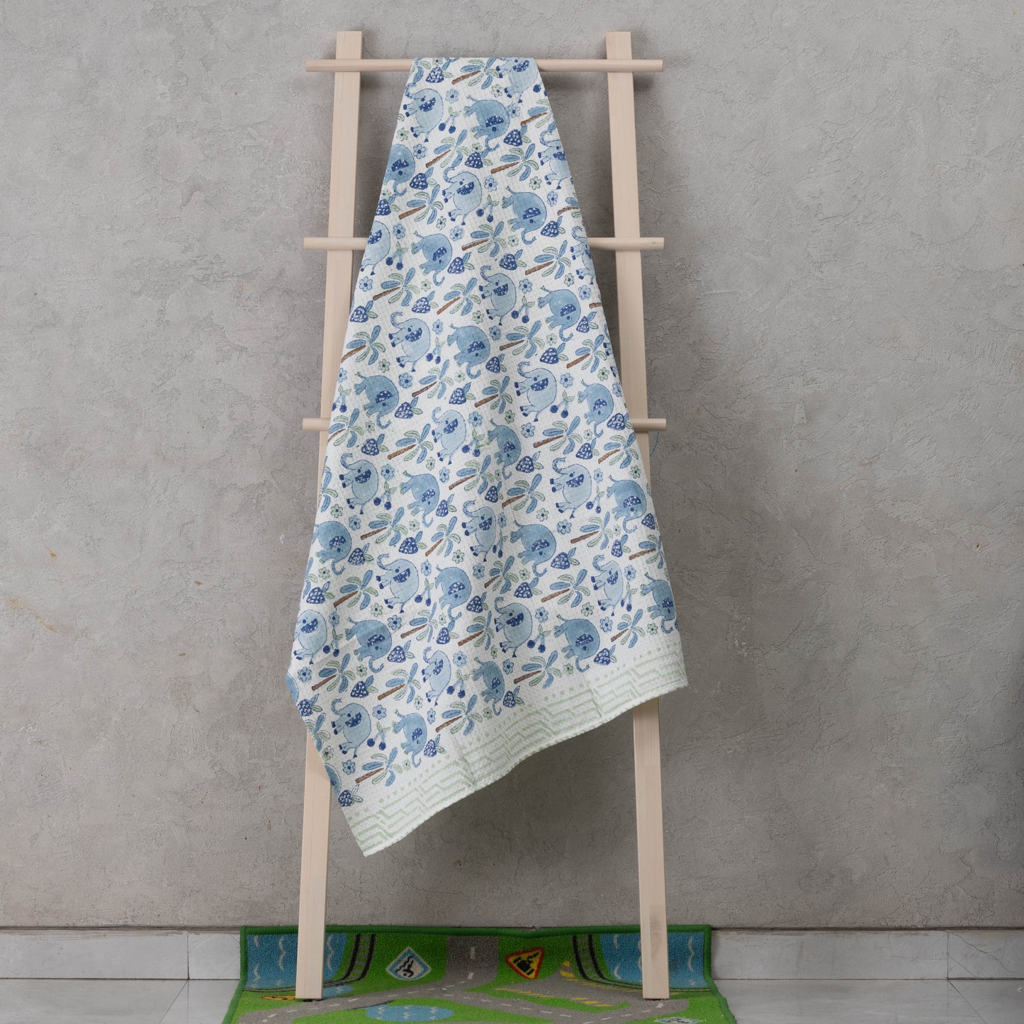 Blue Elephant Bath Towel