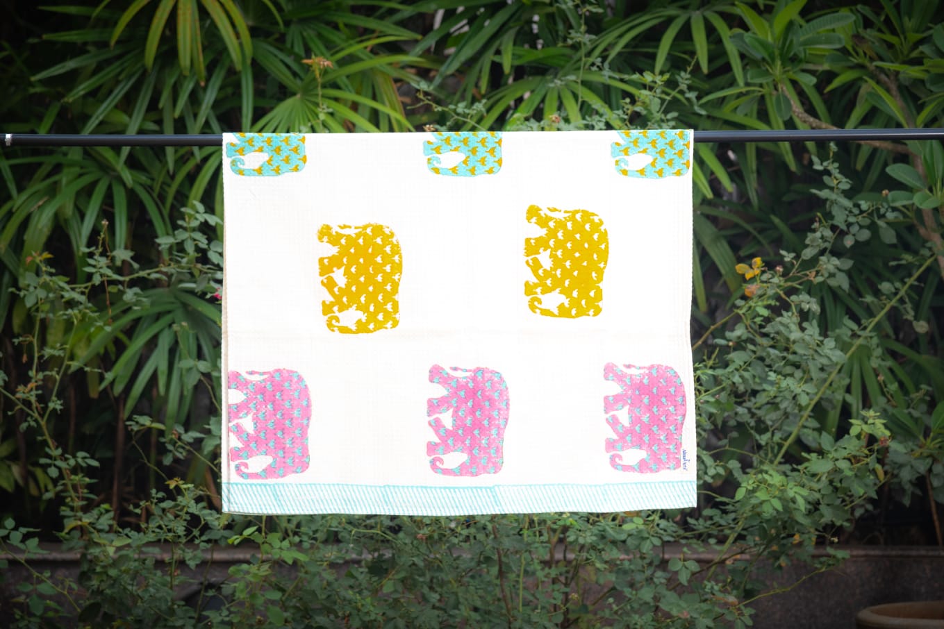 Rainbow Elephant Bath Towel