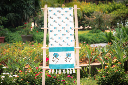 Teal Blossom Table Runners
