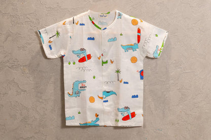 Moving Dinosaurs Muslin Night Suit