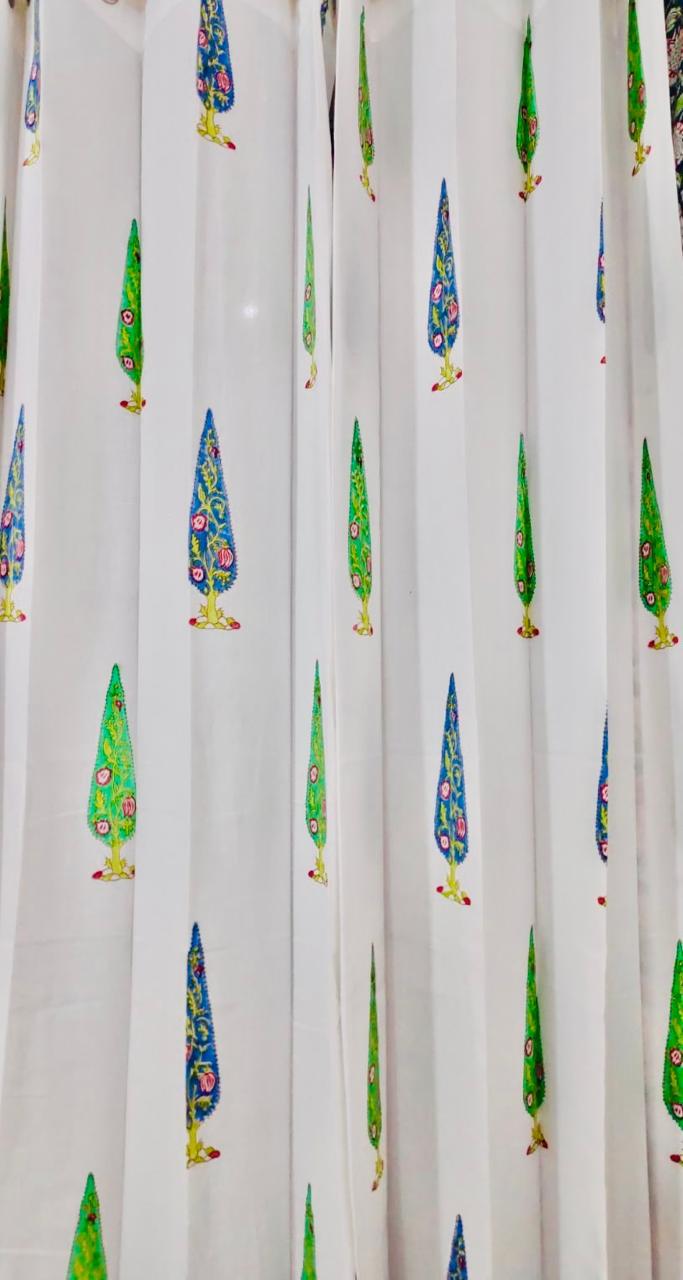 Blue Green Canopy Curtain