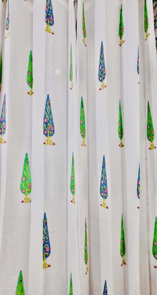 Blue Green Canopy Curtain