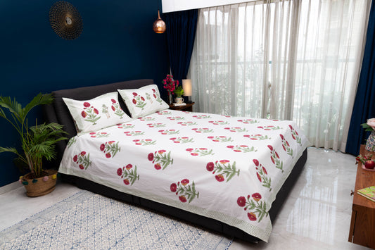 Ruby Blossom Bedsheet