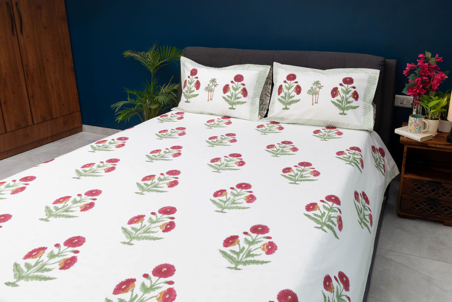 Ruby Blossom Bedsheet