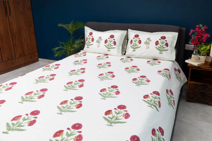 Ruby Blossom Bedsheet